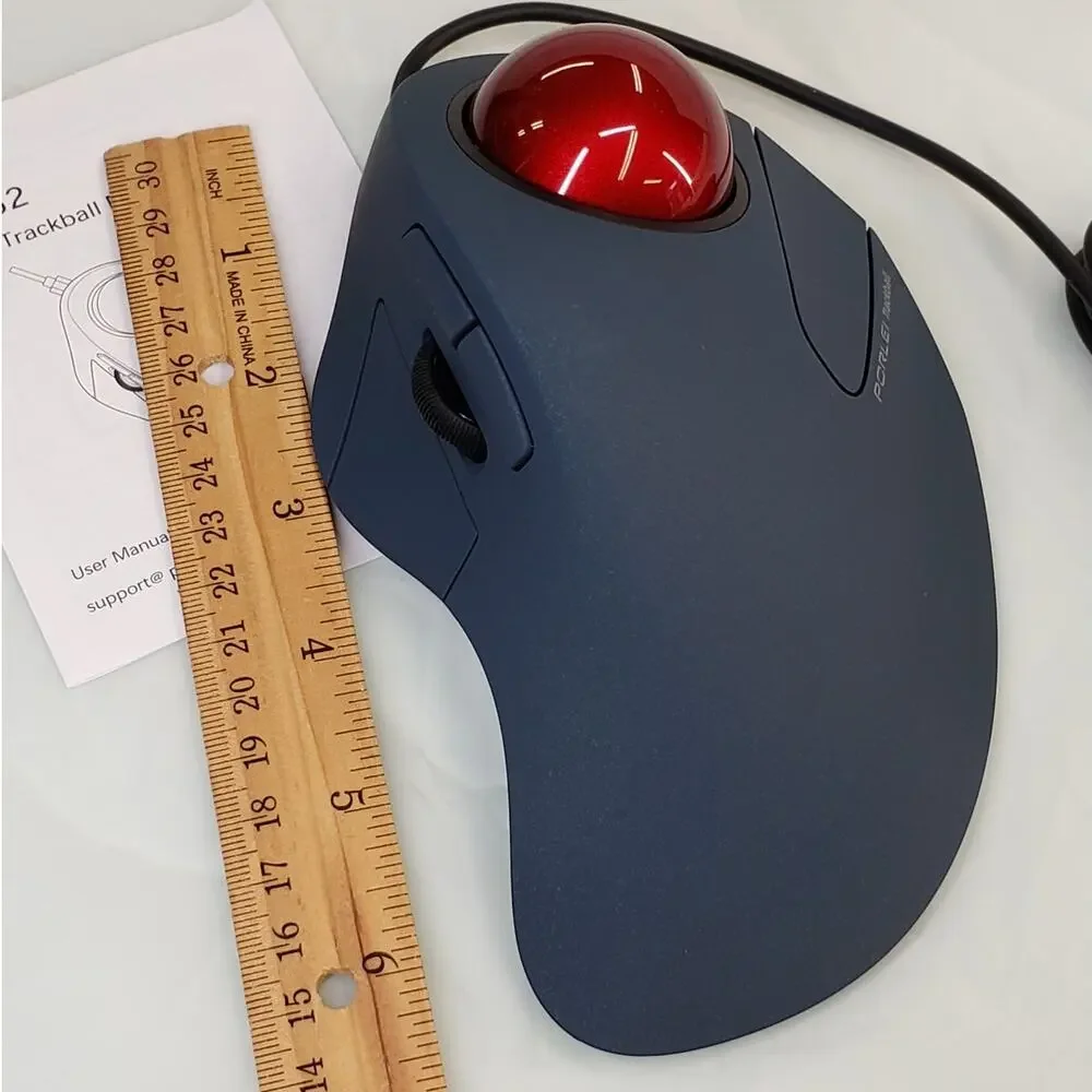 PORLEI TM552 Wired Trackball Mouse Large Hands, Ergonomic Design Reduces Wrist